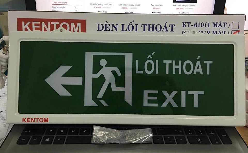 Đèn Thoát Hiểm Exit Kentom 2 Mặt KT-620