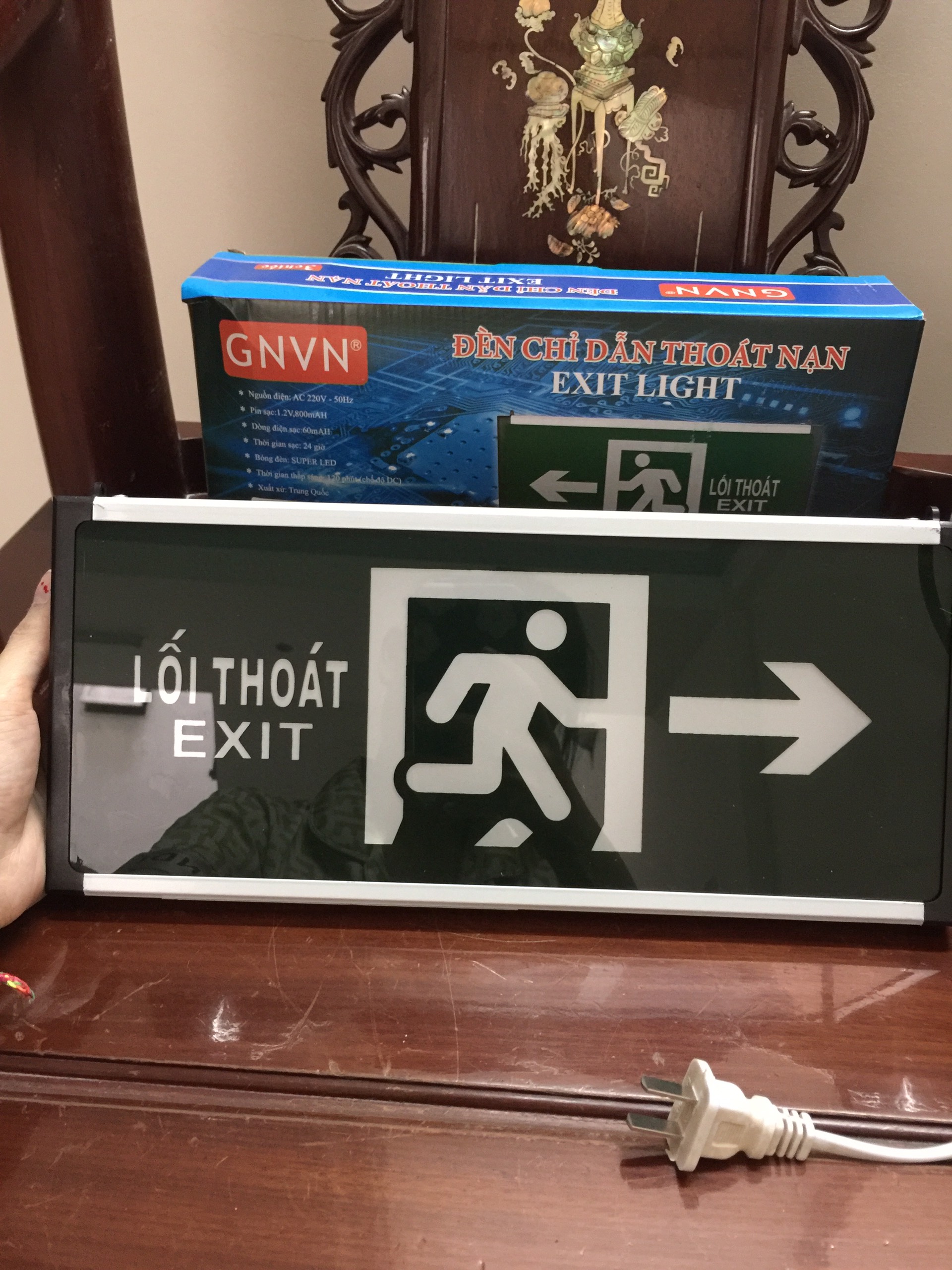 Đèn exit thoát hiểm Trung Quốc 1 mặt